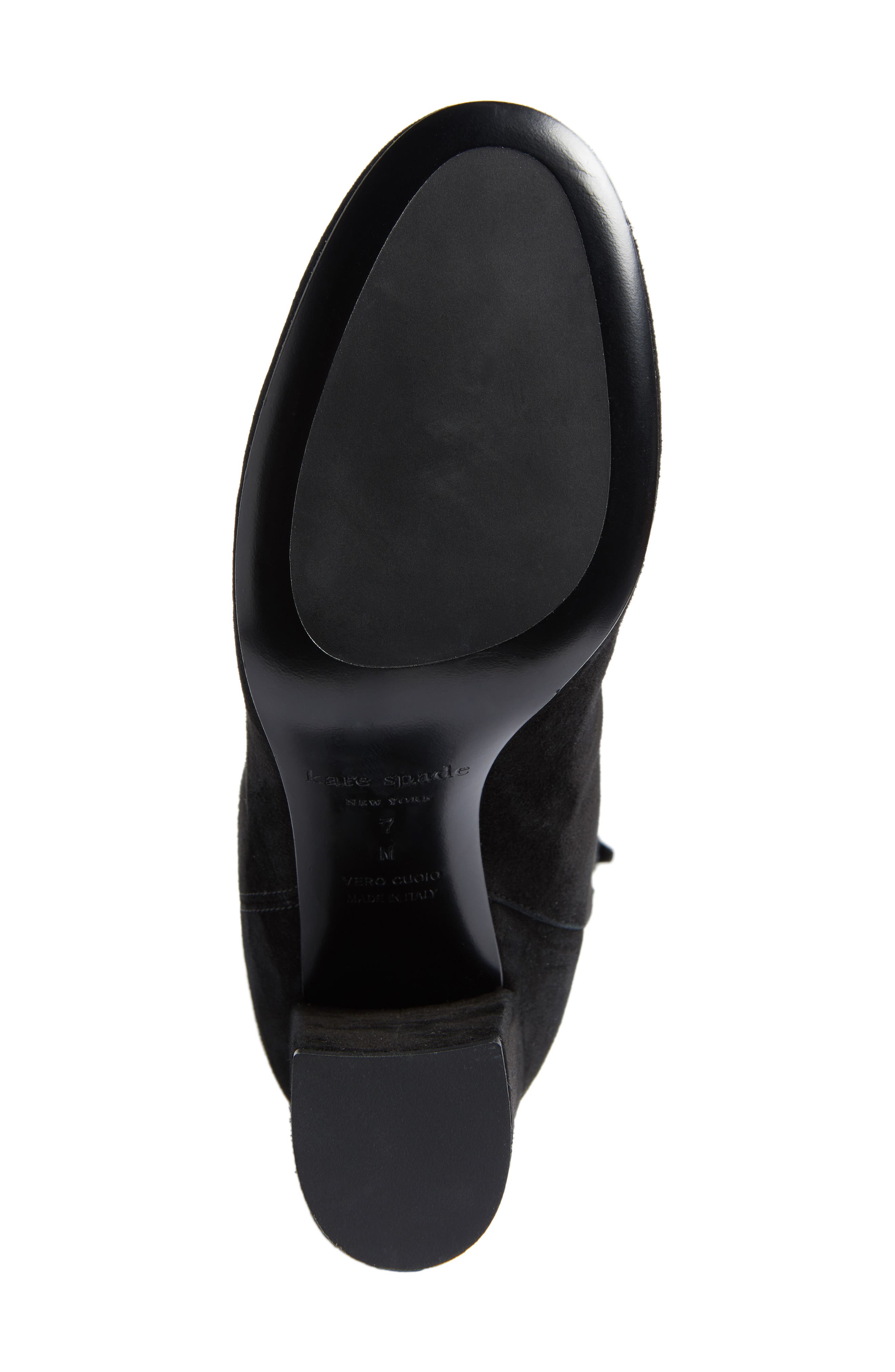 greenfield flower embroidered boot, Alternate, color, BLACK SUEDE