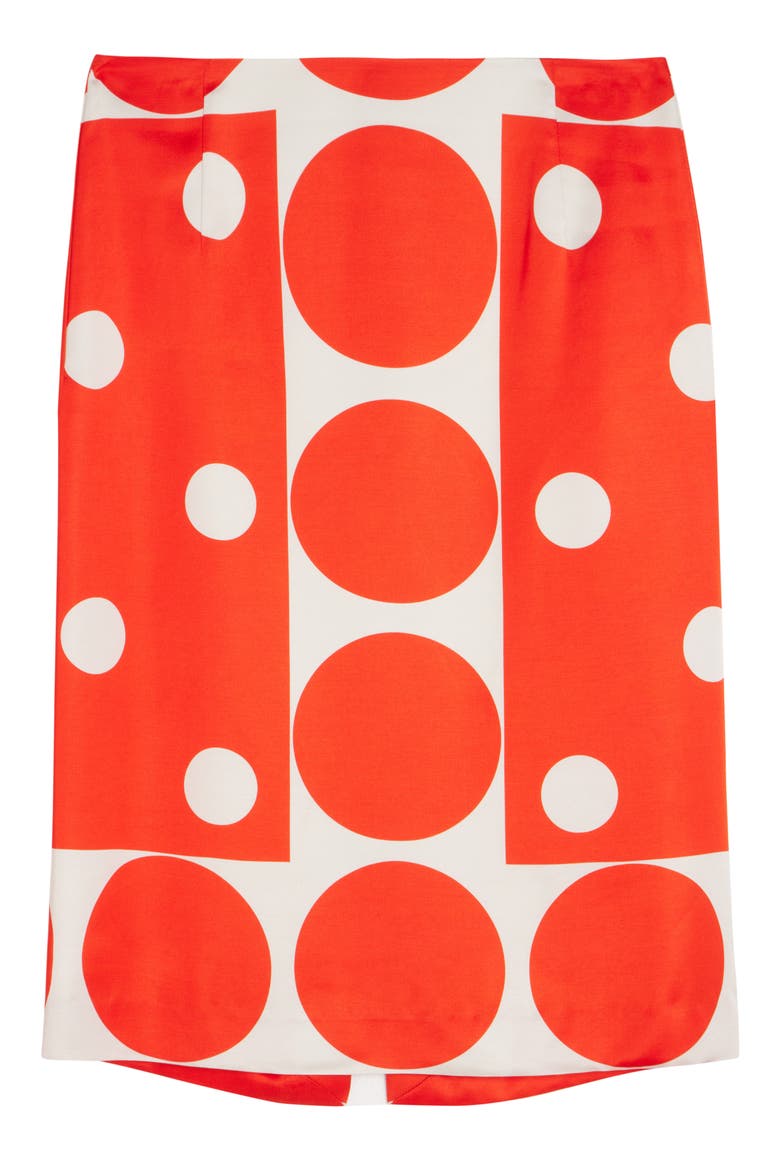 Polka Dot Pencil Skirt, Alternate, color, RED