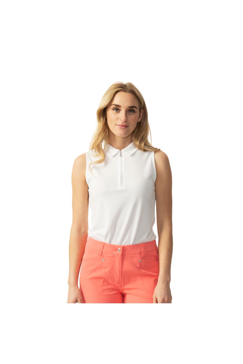 Peoria Womens Sleeveless Golf Polo, Main, color, White