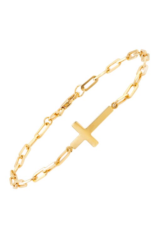 Frankie & Zoe Paper Clip Chain Cross Charm Bracelet In Gold