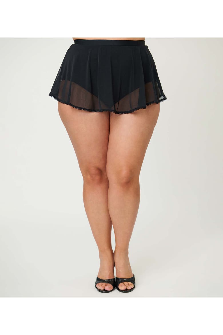 Plus Size Pin-Up Coronado Swim Skirt, Alternate, color, Black Layered