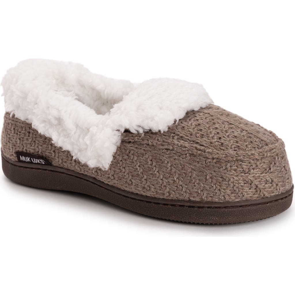 Muk Luks Anais Faux Fur Moccasin Slipper In Brown