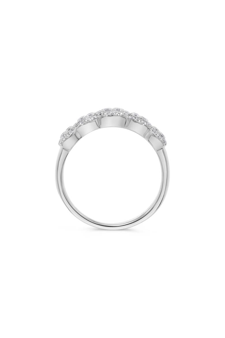 Five Section Round Diamond Cluster Ring in 14K White Gold, Alternate, color, 14K White Gold
