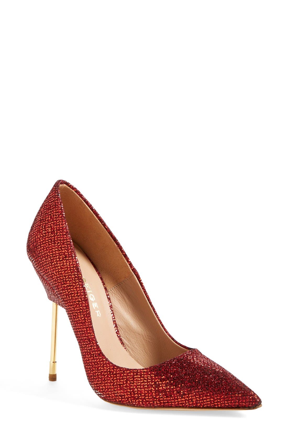 'Britton' Glitter Pump, Main, color, RED GLITTER