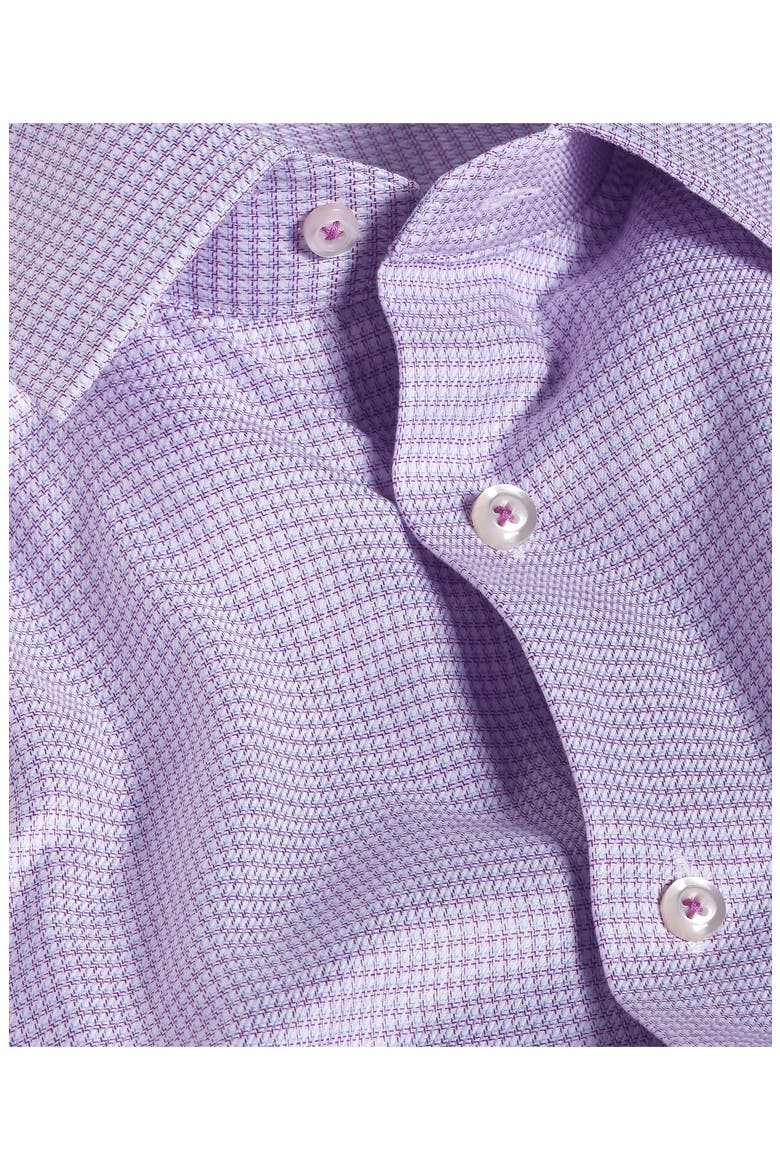 Slim Fit Microcheck Stretch Cotton Twill Dress Shirt, Alternate, color, BERRY/ SKY