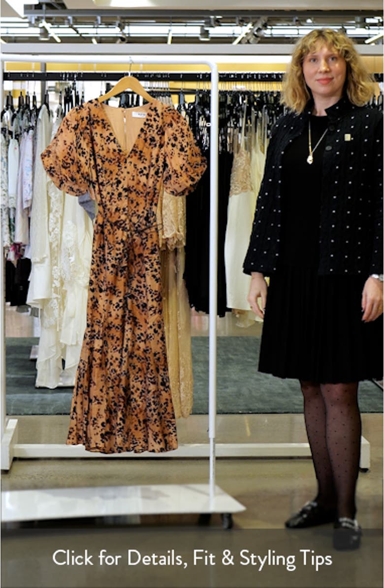 Lavena Leopard Puff Sleeve Midi Dress, sales video thumbnail