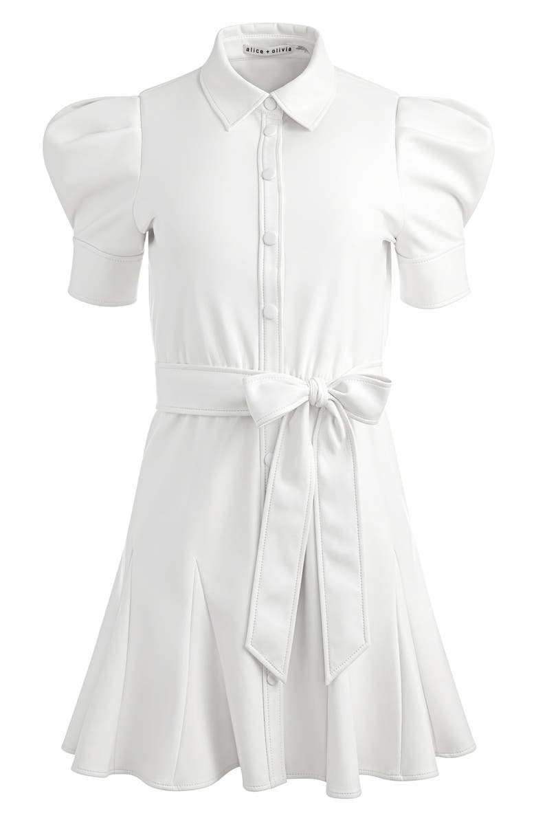 Alice + Olivia Lurlene Puff Sleeve Faux Leather Minidress, Alternate, color, 