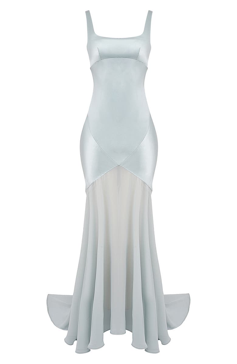 Vittoria Paneled Satin & Chiffon Gown