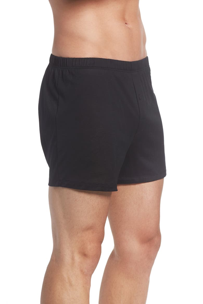 Cotton Sporty Button Fly Cotton Boxer, Alternate, color, BLACK
