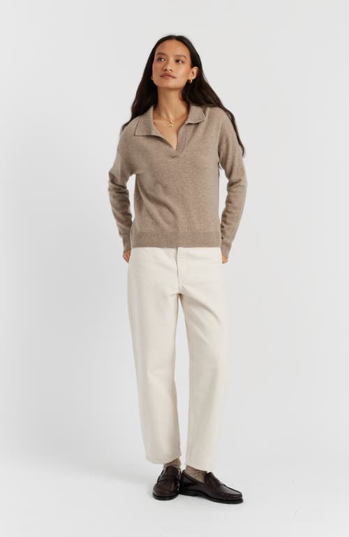 Chinti & Parker Wool Cashmere Blend V Neck Collared Sweater In Gold