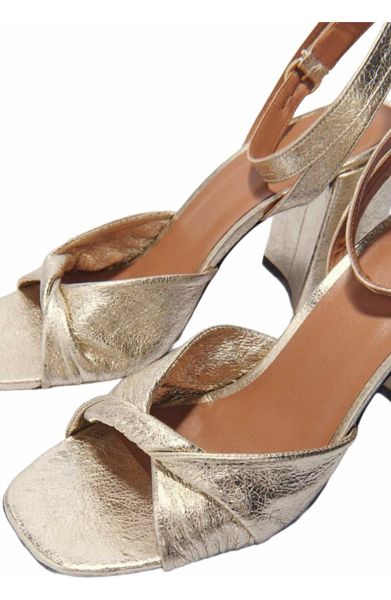 maje Metallic leather sandals with heels, Alternate, color,