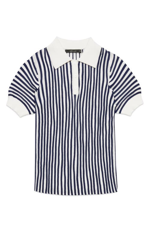 DELUC DELUC AMARENTA STRIPE POLO SWEATER