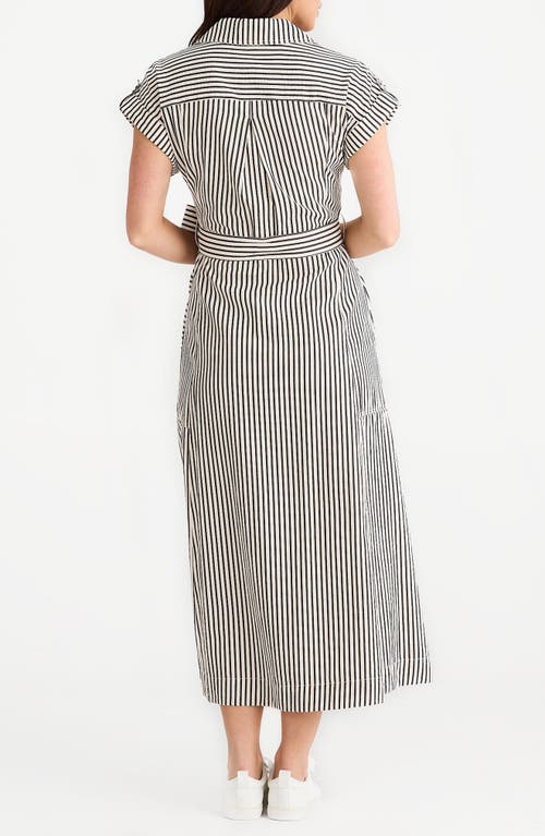 BRAVE + TRUE BRAVE+TRUE PORTIA DIRECTIONAL STRIPE MAXI SHIRTDRESS 