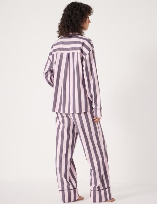 Hush Cotton Stripe Pajamas In Pink