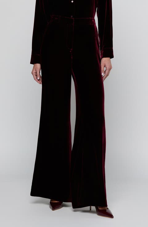 Pilar Wide Leg Velvet Pants