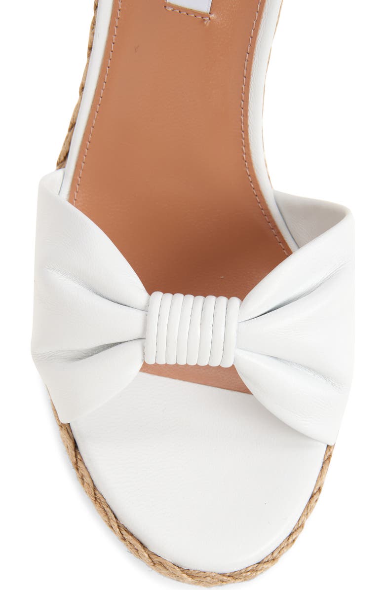Aquazzura Carina Espadrille Wedge Sandal, Alternate, color, Optic White