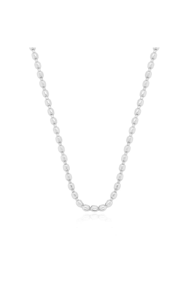 Nugget Bead Chain Necklace, Main, color, White Gold