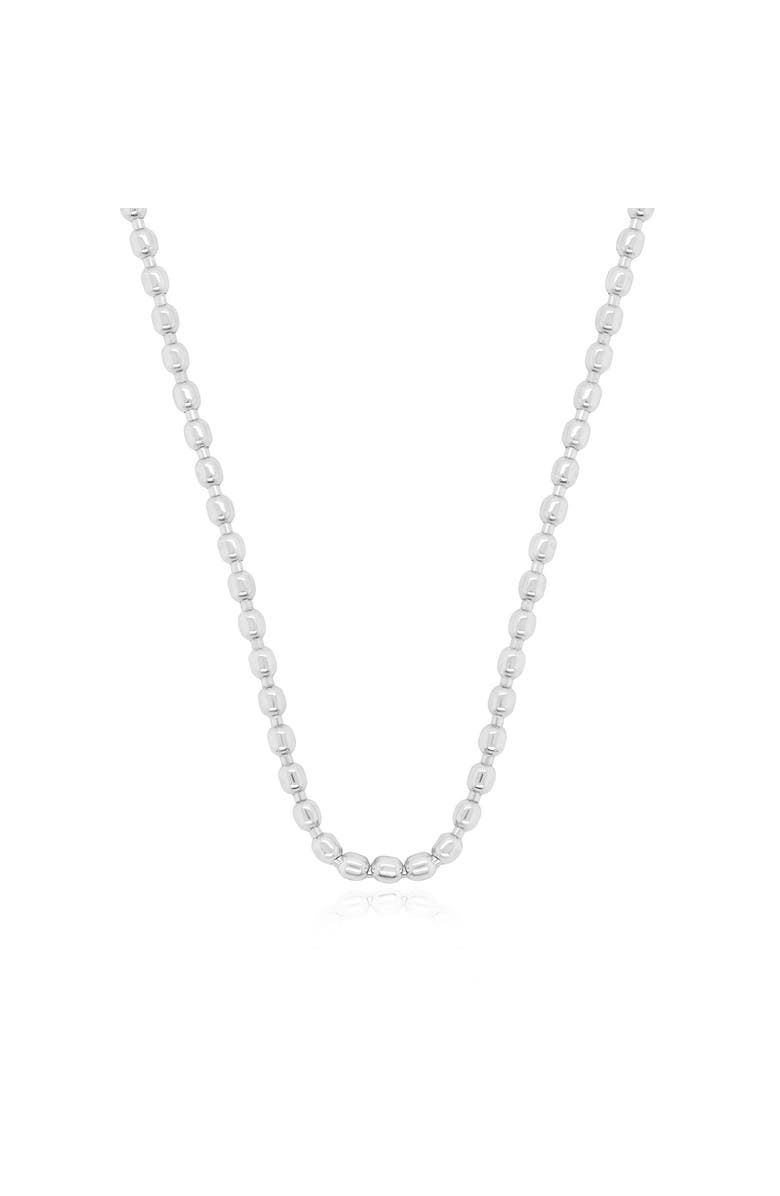 The Lovery Fine Jewelry Nugget Bead Chain Necklace, Main, color, White Gold