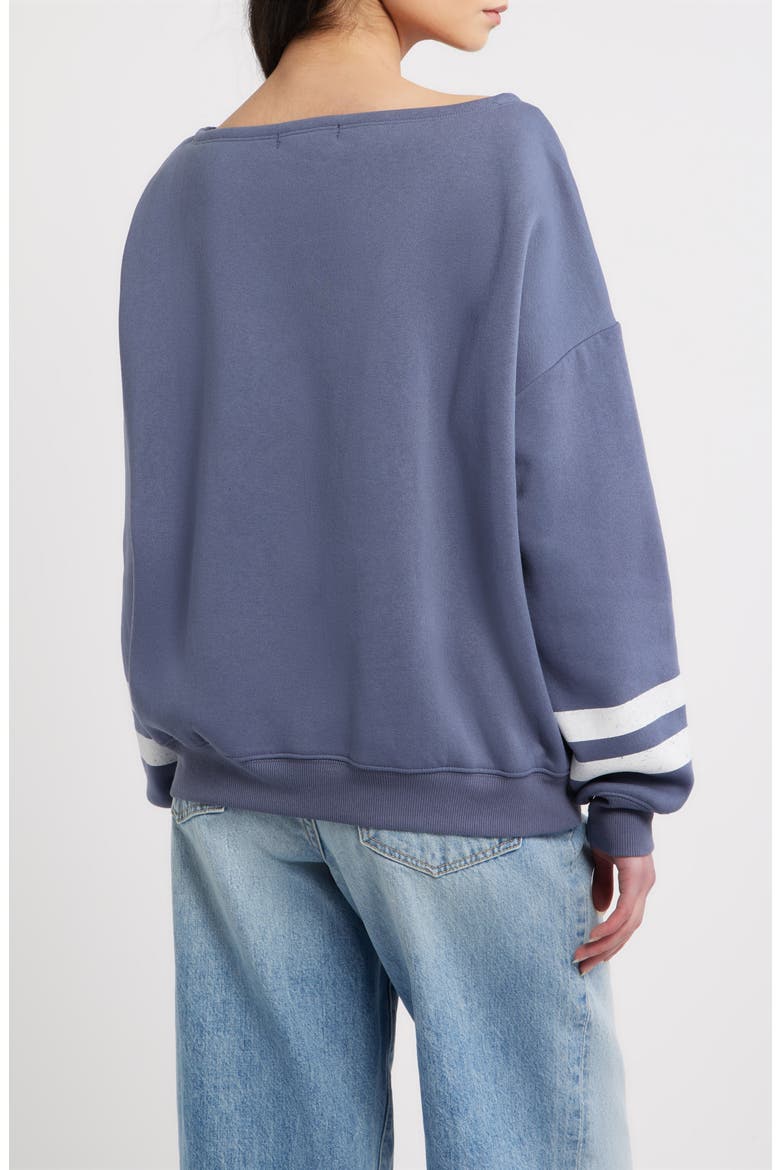Game Day Off the Shoulder Graphic Sweatshirt, Alternate, color, GRISAILLE