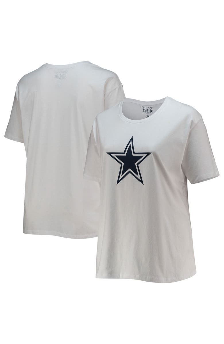 FANATICS Women's Fanatics Branded White Dallas Cowboys Plus Size Star Scoop Neck T-Shirt, Main, color, 