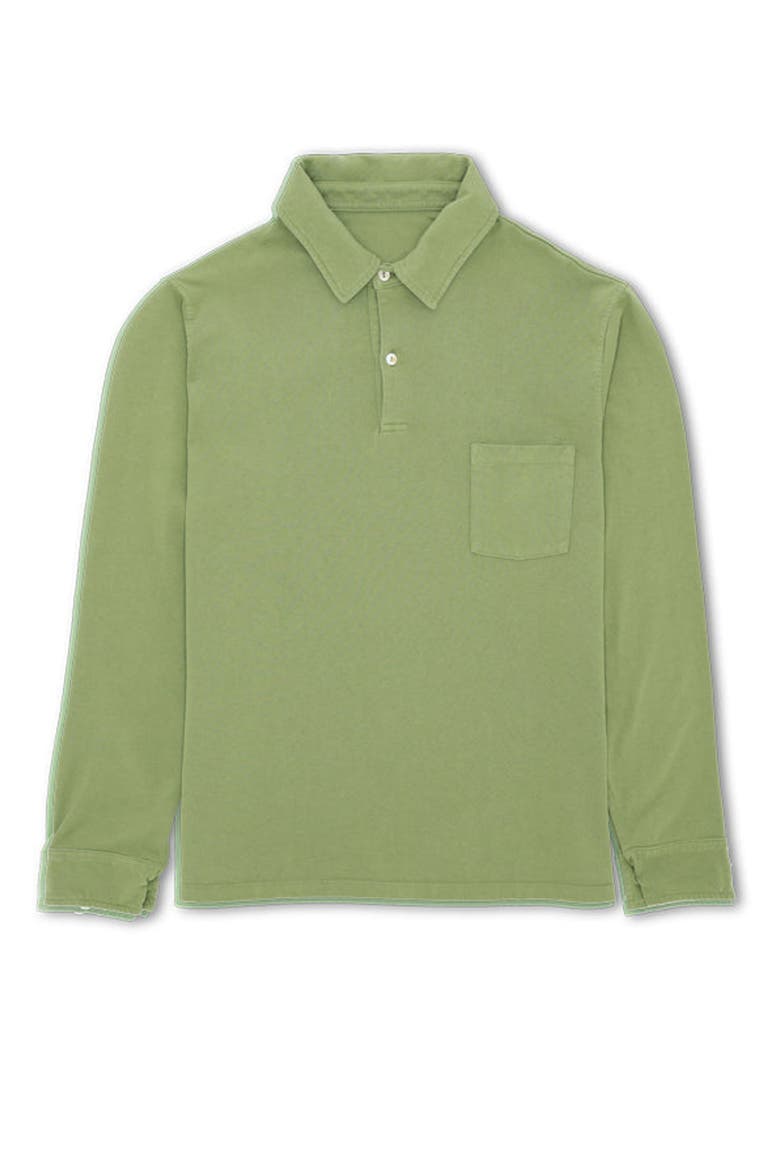 Missouril Long Sleeve Cotton Polo, Main, color, GREEN