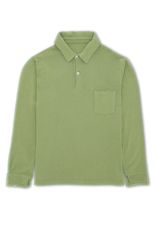 Fortela Missouri Cotton Long Sleeve Polo In Green