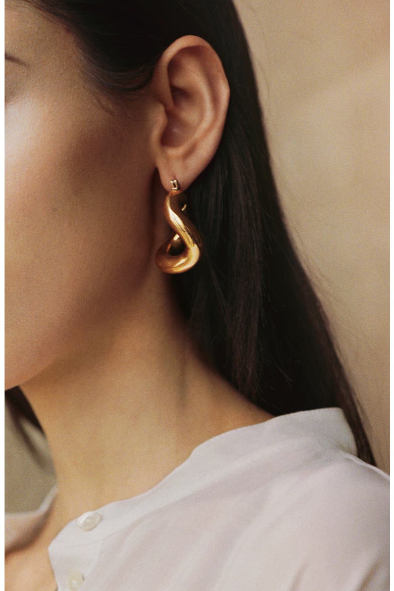 Anima Earrings, Alternate, color, BRASS