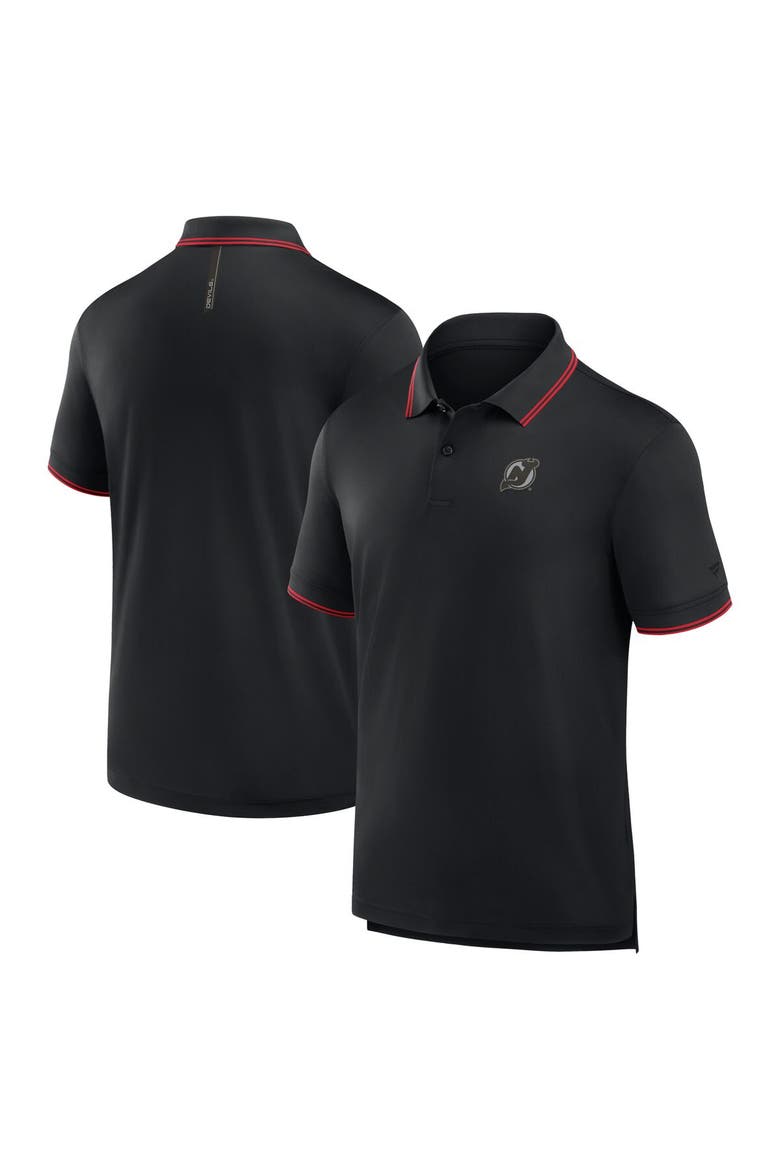 Men's Fanatics Black New Jersey Devils Front Office Move Mono Polo, Main, color, Black
