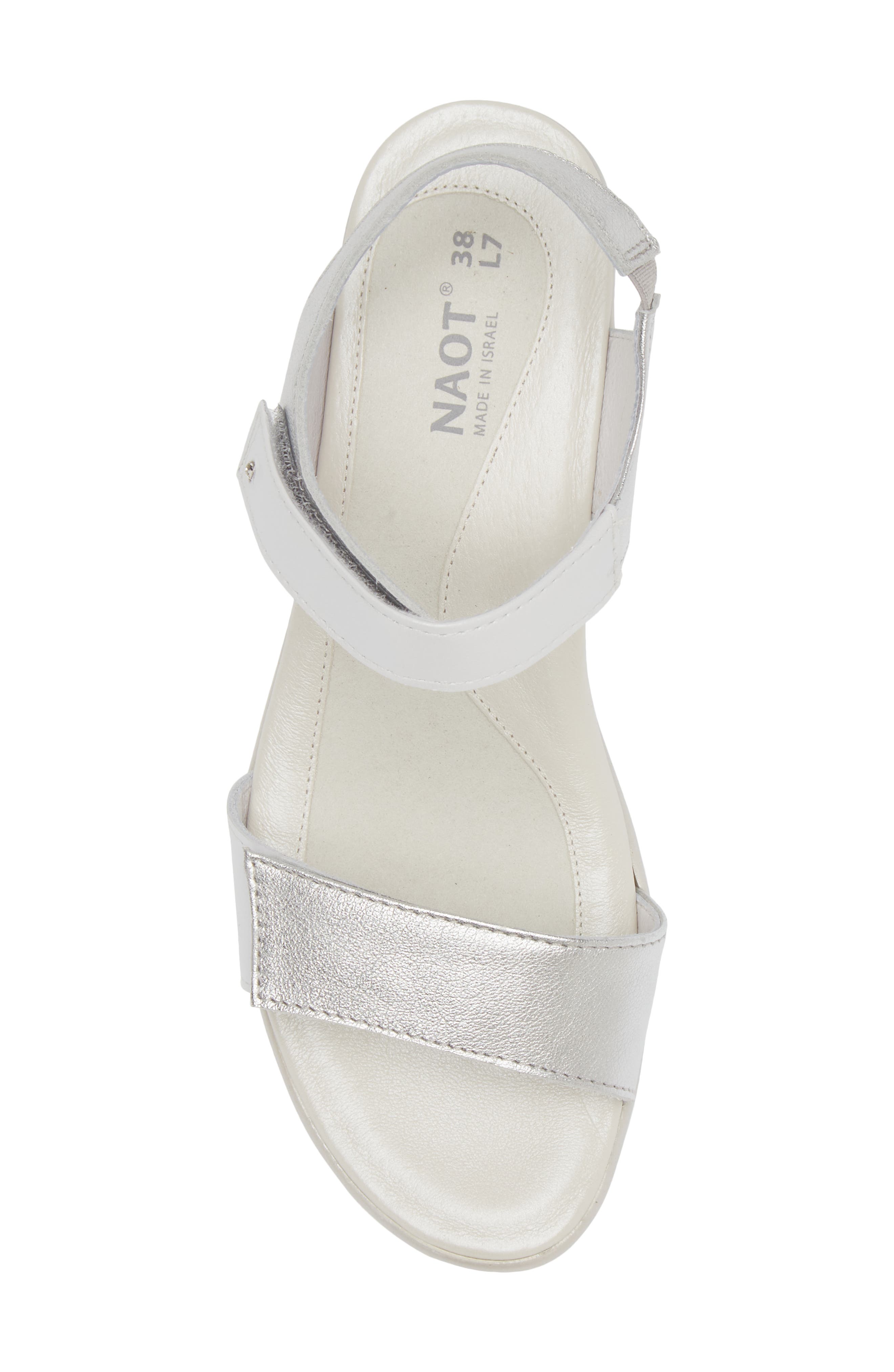 Naot Extant Sandal, Alternate, color, Silver/ Pearl White