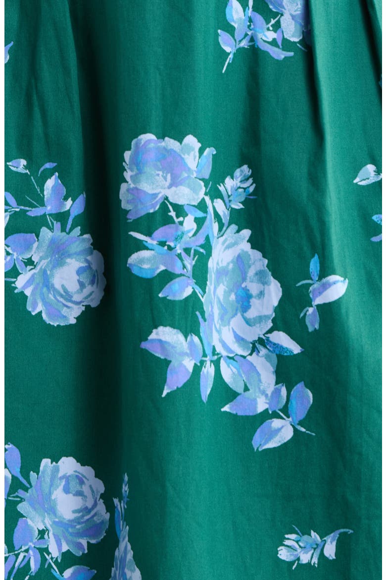 Santana Floral Tie Back Cotton Dress, Alternate, color, TEAL-BLUE