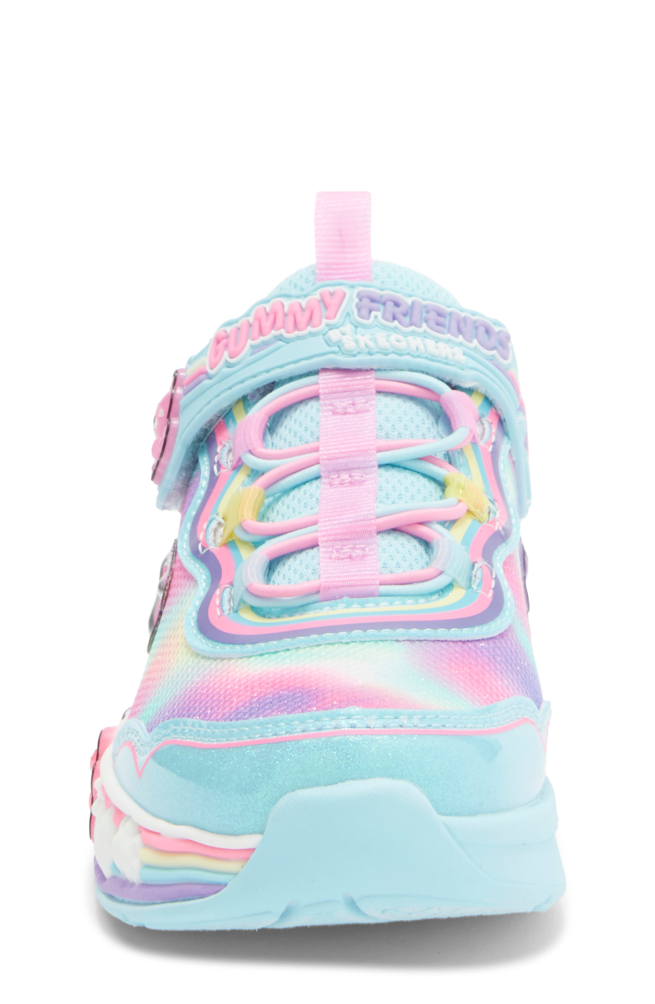 SKECHERS Kids' Gummy Friends Sneaker, Alternate, color, Light Blue Multi