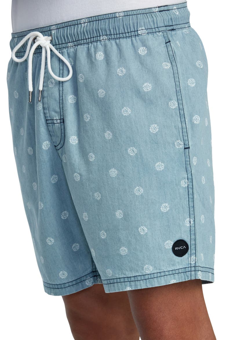 Escape Cotton Chambray Drawstring Shorts, Alternate, color, WASHED INDIGO