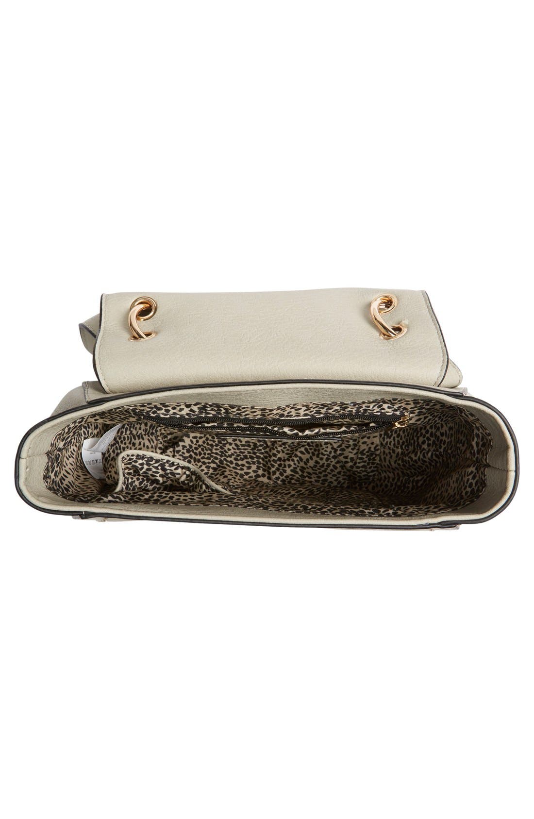 Studded Faux Leather Crossbody Bag, Alternate, color, GREY