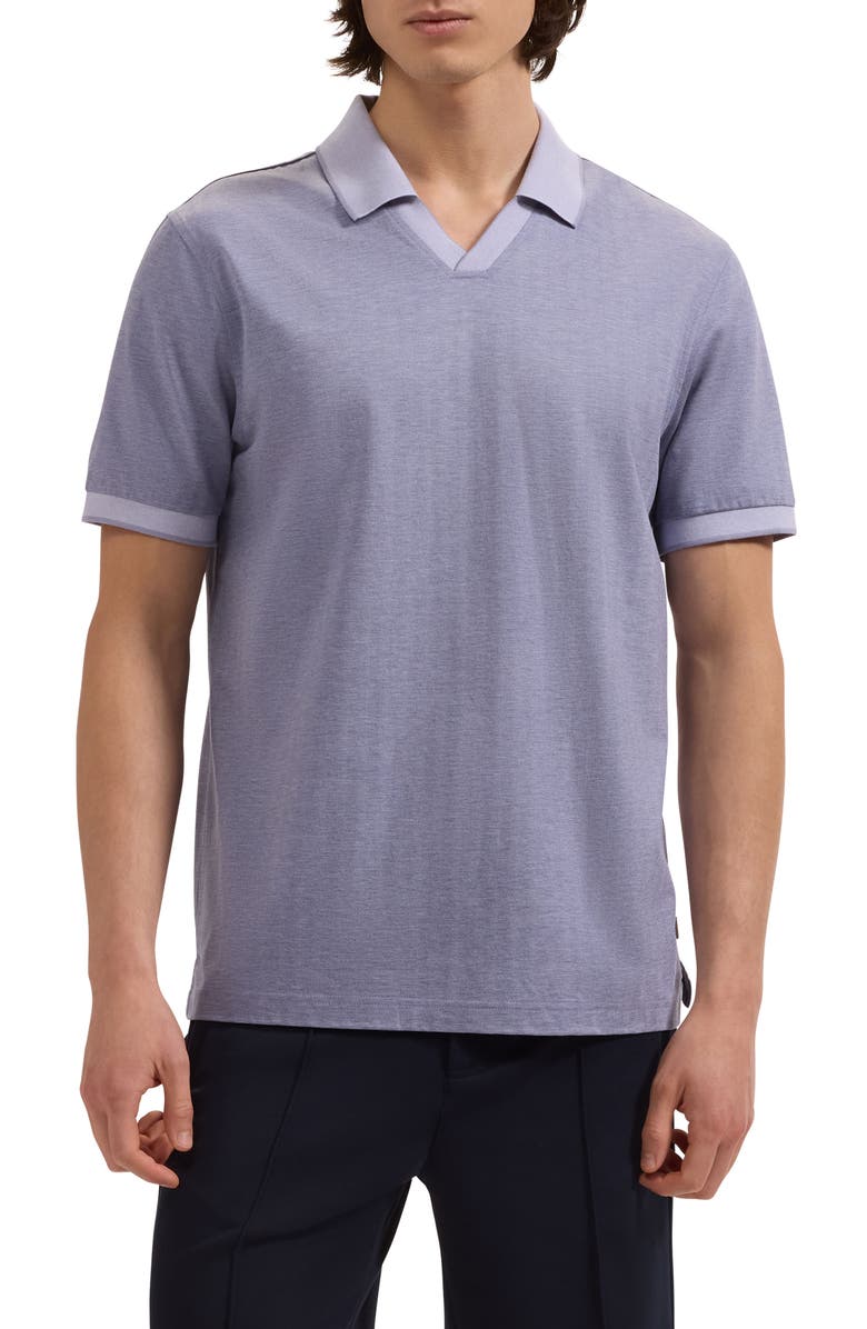 Bugatchi Tipped Johnny Collar Polo, Main, color, Orchid