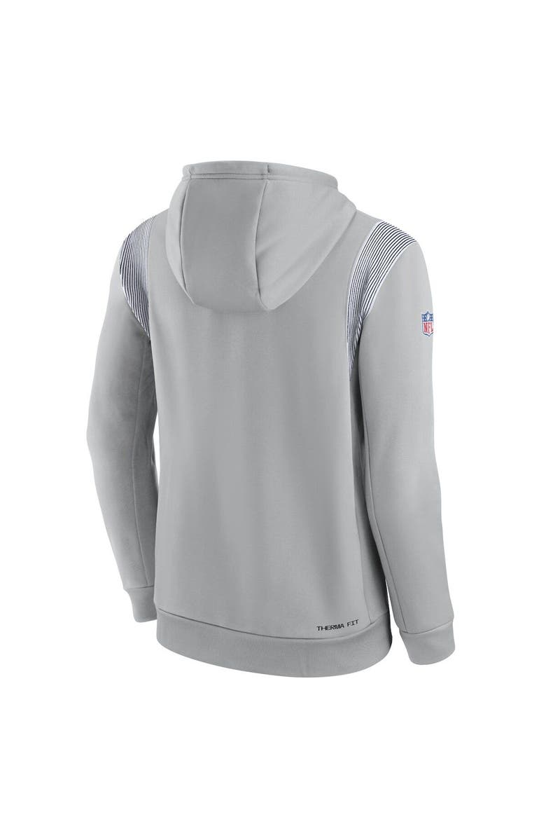 Nike Men's Nike Gray New England Patriots Sideline Athletic Stack Performance Pullover Hoodie, Alternate, color,