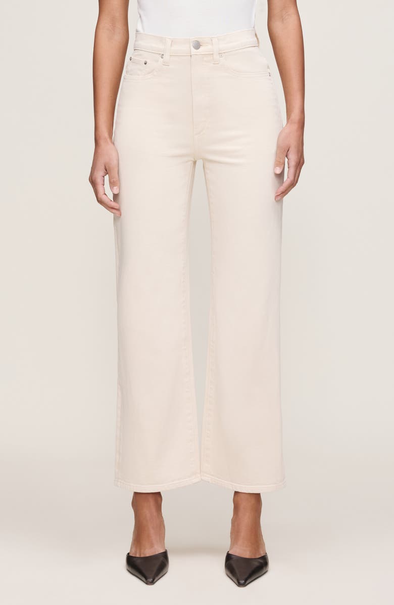 DL1961 Karmine Refined SculptSystem High Rise Wide Leg Jeans, Main, color, Flax