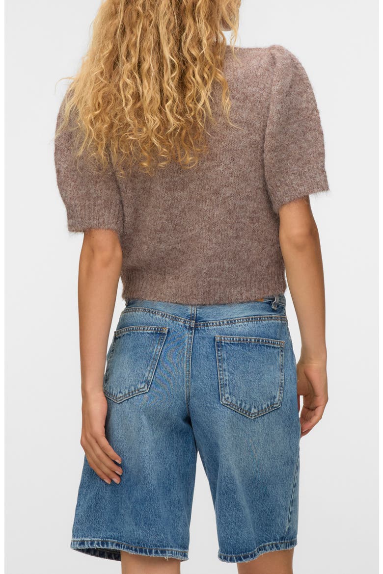 Novah Short Sleeve Sweater, Alternate, color, BROWN LENTIL DETAIL MELANGE