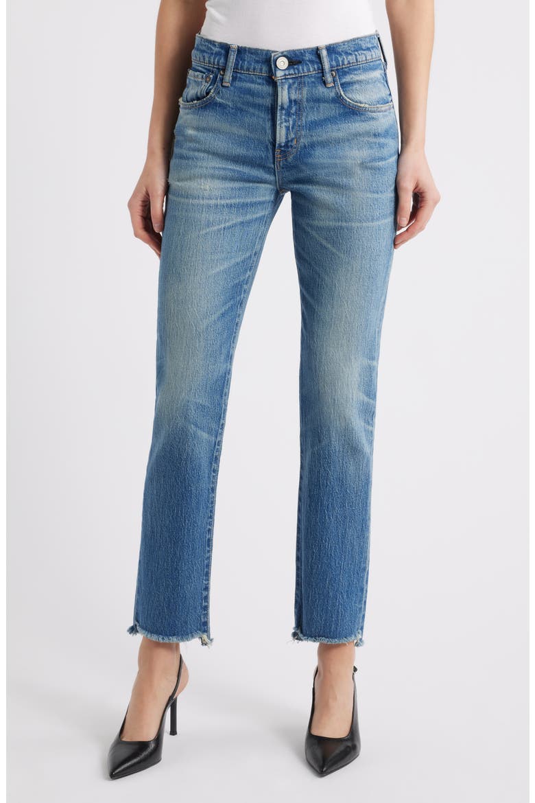 Hammels Raw Hem Slim Straight Leg Jeans, Main, color, LIGHT BLUE