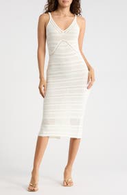 Madden Girl Pointelle Stitched Cami Midi Dress