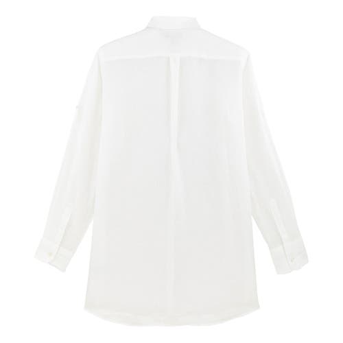 Vilebrequin Linen Mini Shirtdress In Blanc