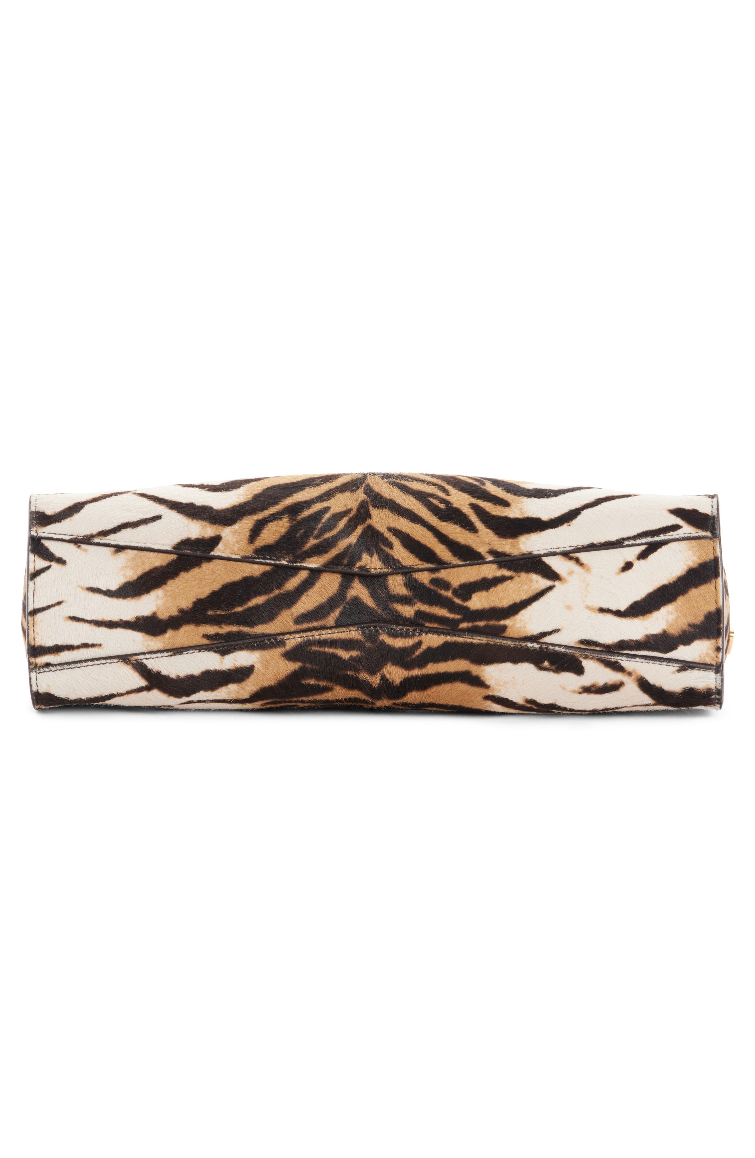 Alaïa Medium Le Click Tiger Print Genuine Calf Hair East/West Shoulder Bag, Alternate, color, Naturel