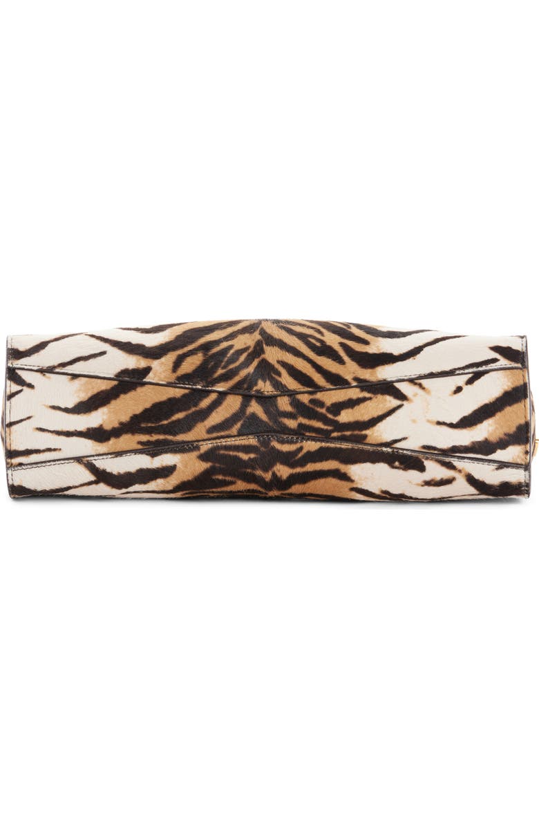 Alaïa Medium Le Click Tiger Print Genuine Calf Hair East/West Shoulder Bag, Alternate, color, Naturel