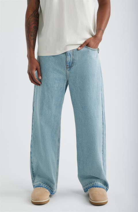 Released Hem Baggy Denim Pants