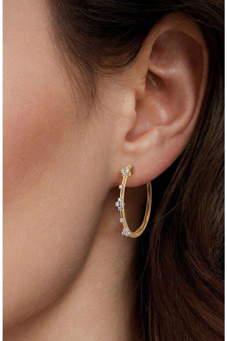 Bujukan Classic Diamond Hoop Earrings, Alternate, color, GOLD