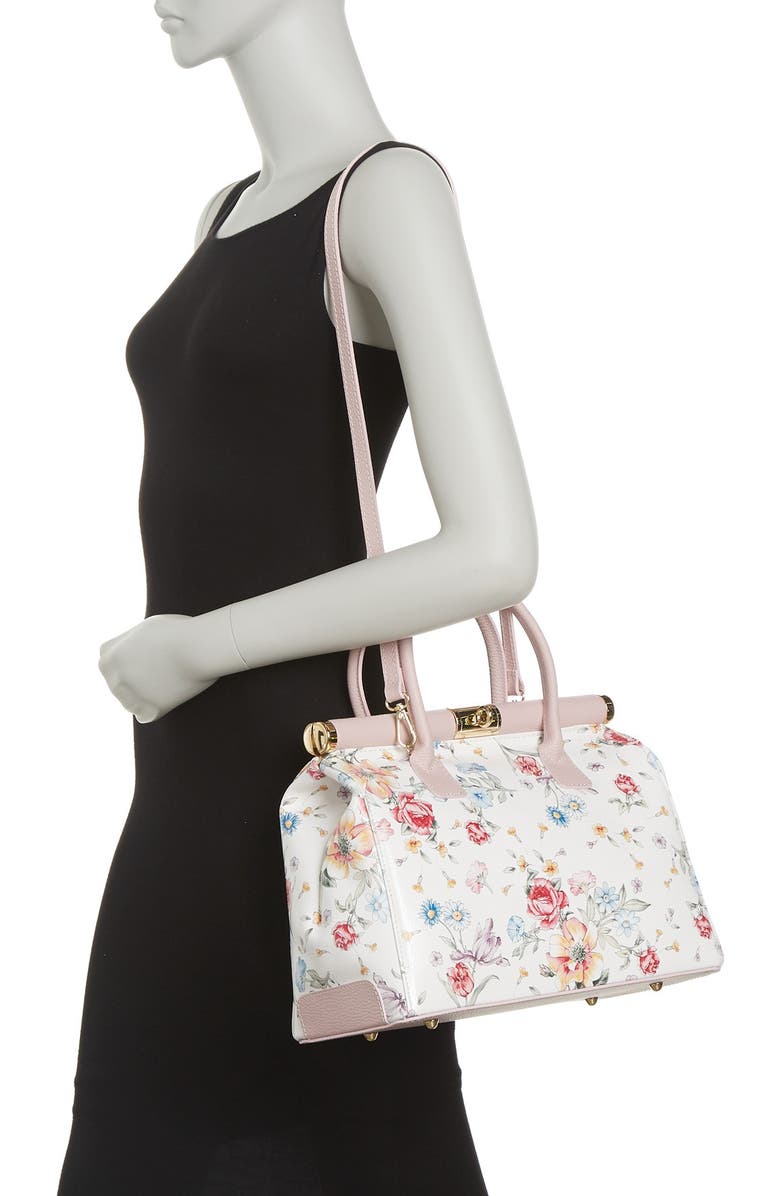 RENATA CORSI Floral Leather Shoulder Bag, Alternate, color,