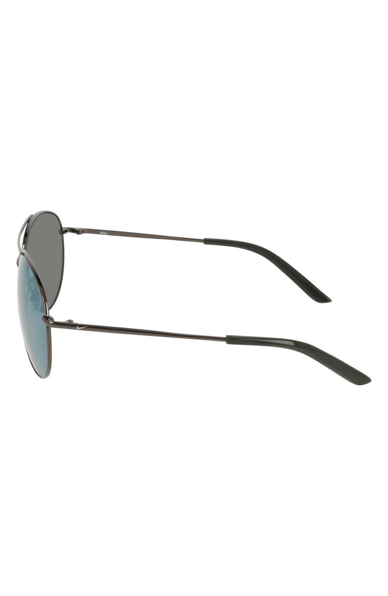 Nike Chance 61mm Mirrored Aviator Sunglasses, Alternate, color, Satin Gunmetal / Yellow Mirror
