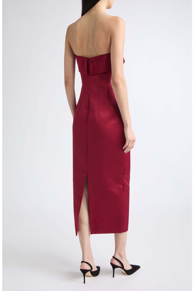 Keeley Strapless Satin Cocktail Dress, Alternate, color, CHRISTMAS RED