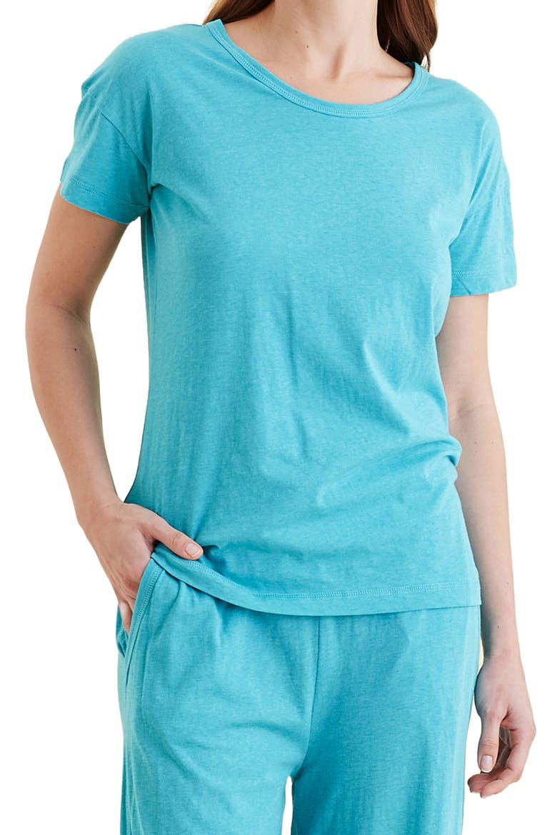 Jada Organic Cotton Pajamas, Alternate, color, BLUE TURQUOISE