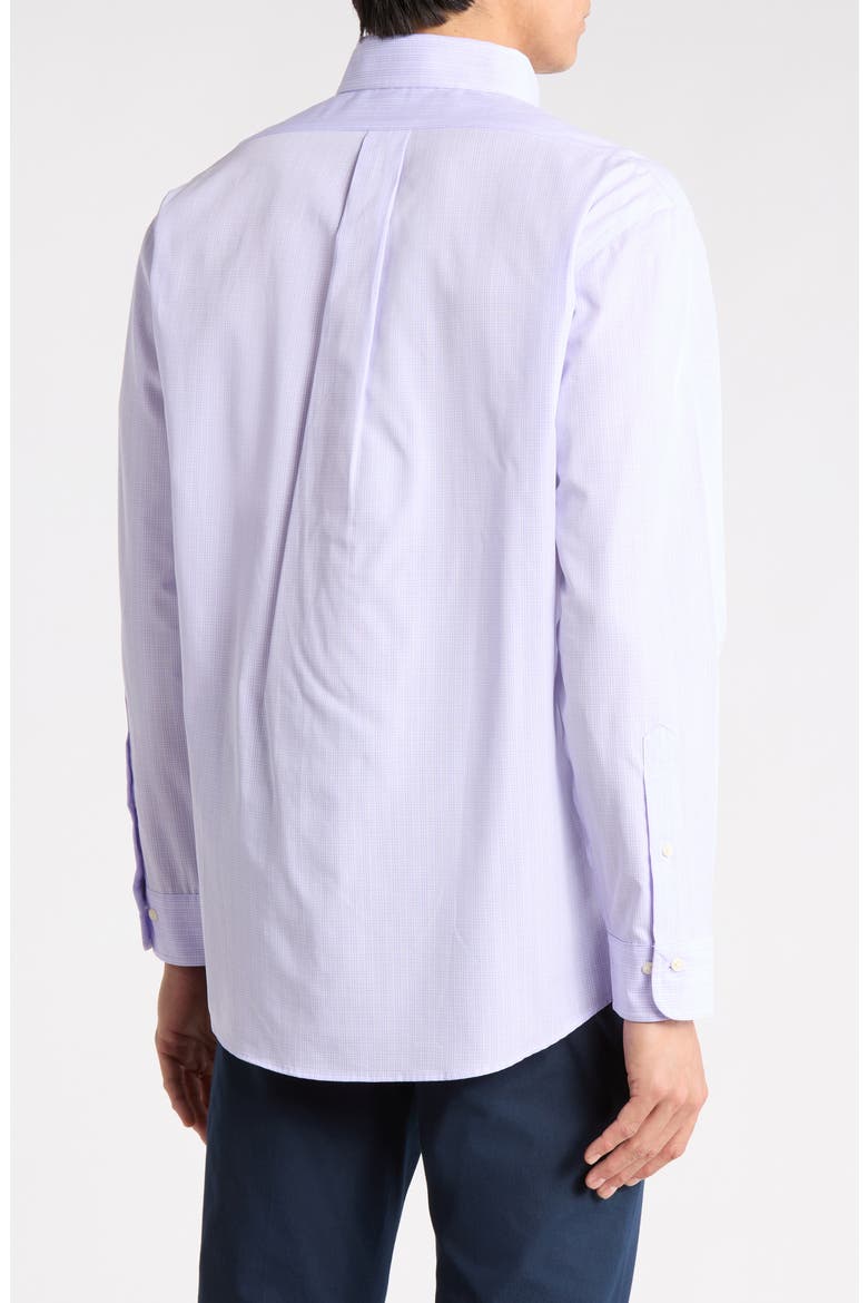 Regular Fit Plaid Non-Iron Cotton Dress Shirt, Alternate, color, LIGHT PASTEL PURPLE