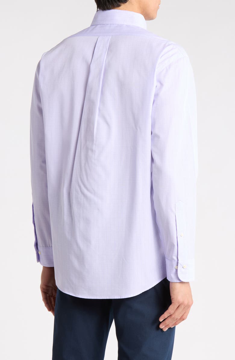 Brooks Brothers Regular Fit Plaid Non-Iron Cotton Dress Shirt, Alternate, color, Light Pastel Purple